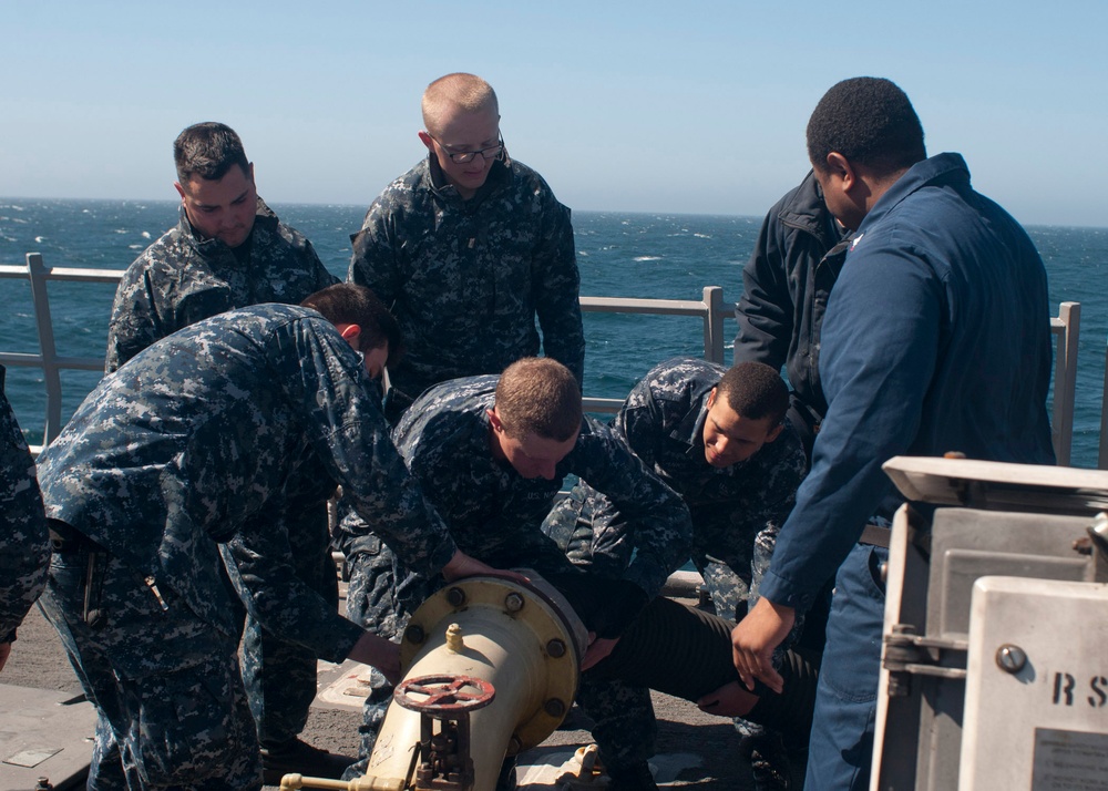 USS Ford sailors prepare for replenishment
