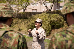 Marines assist JSDF members during drill competition