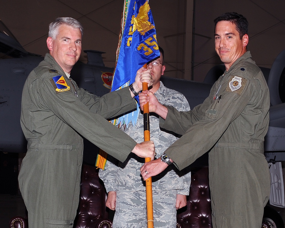 The 358th Fighter Squadron changes command