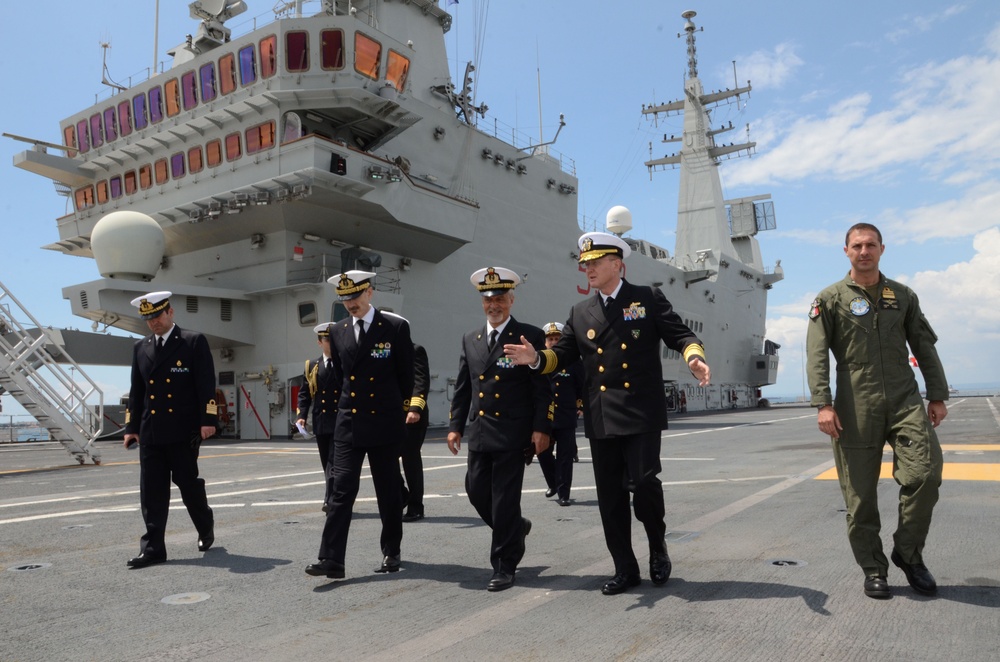 Touring the Italian aircraft carrier ITS Cavou