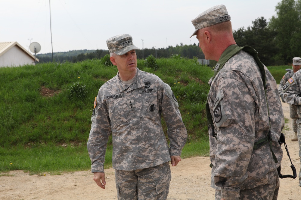 US Army Lt. Gen. Donald M. Campbell Jr. visits the Joint Multinational Readiness Center