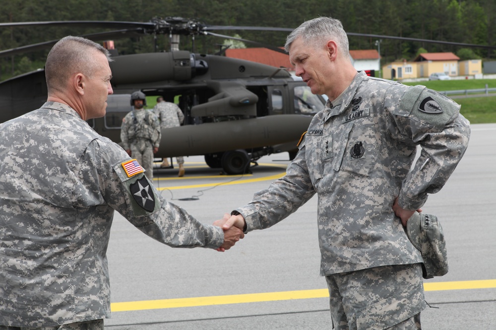 US Army Lt. Gen. Donald M. Campbell Jr. visits the Joint Multinational Readiness Center