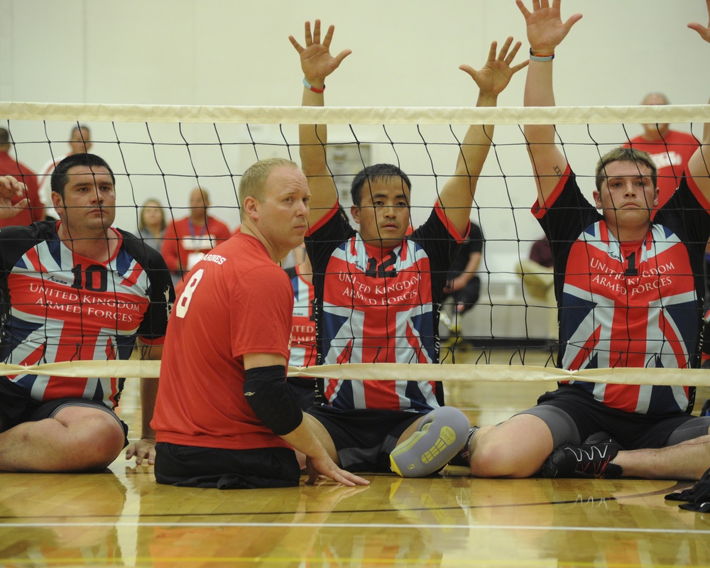 Marines set up for victory in sitting volleyball