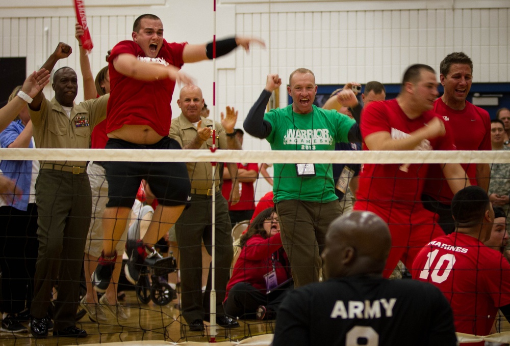 Marines Roll Through Army In Sitting Volleyball at Warrior Games