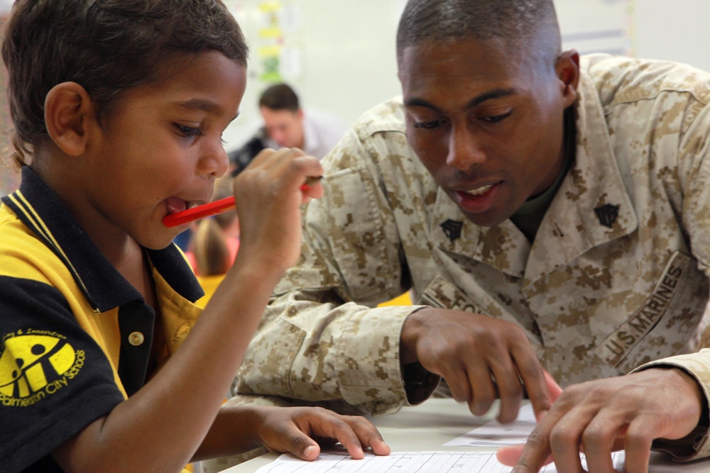 MRF-D Marines engage local school