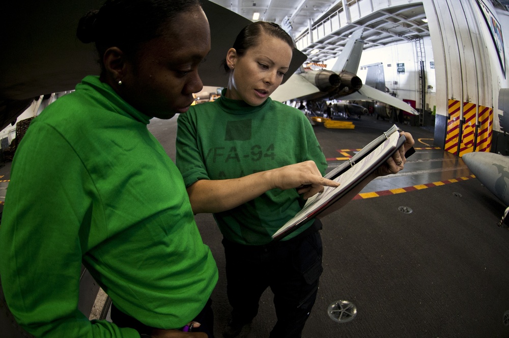 USS Carl Vinson sailors at work