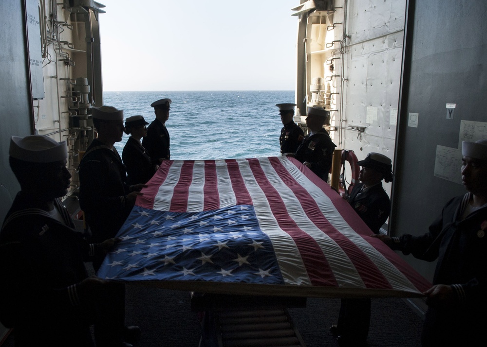 USS Anchorage burial at sea