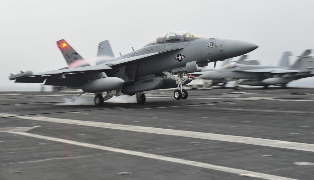 USS Carl Vinson flight deck action