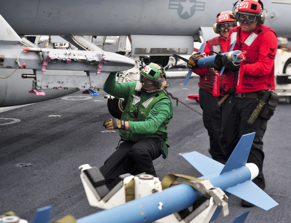 USS Carl Vinson flight deck action