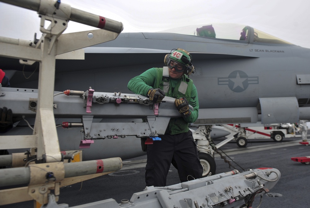 USS Carl Vinson flight deck action