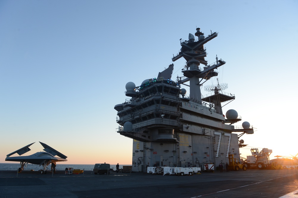 X-47B UCAS aboard USS George H.W. Bush