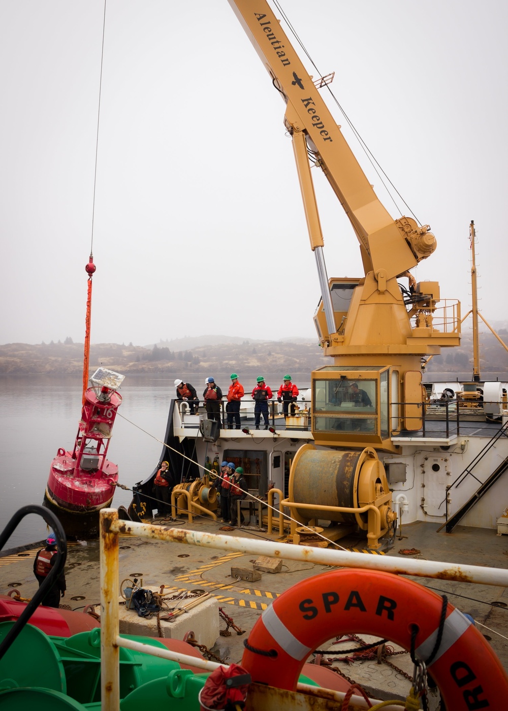 Coast Guard Cutter SPAR conducts ATON near Kodiak, Alaska