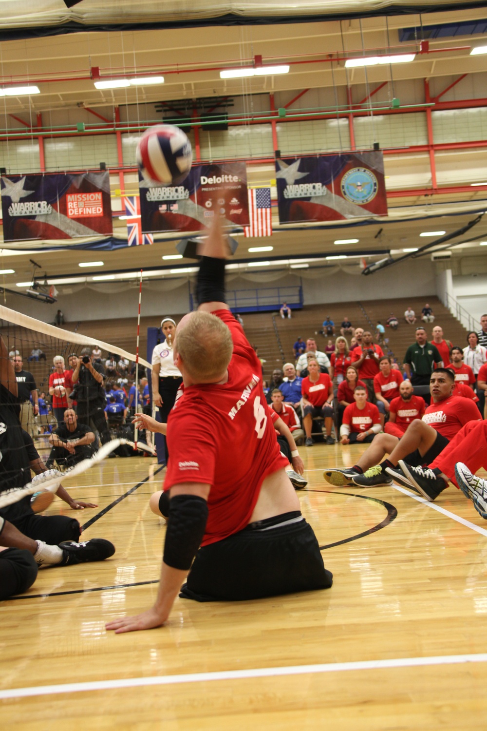 Marines compete in volleyball at Warrior Games