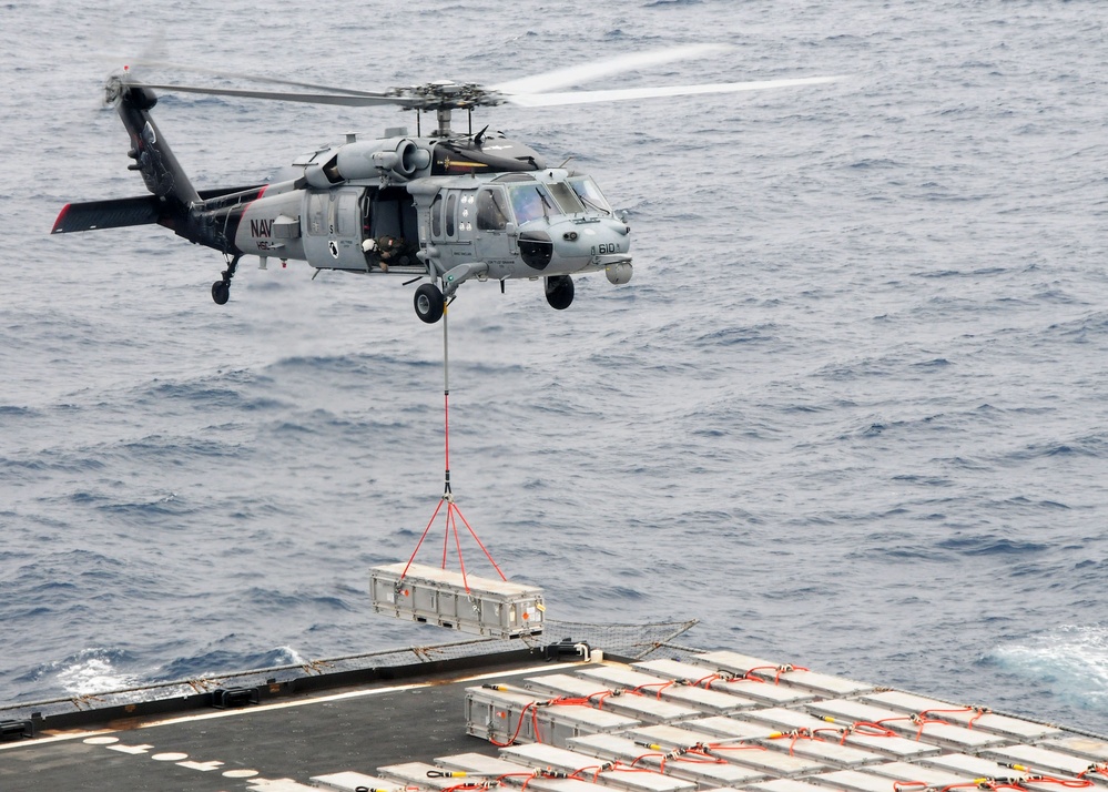 USS Ronald Reagan cargo delivery