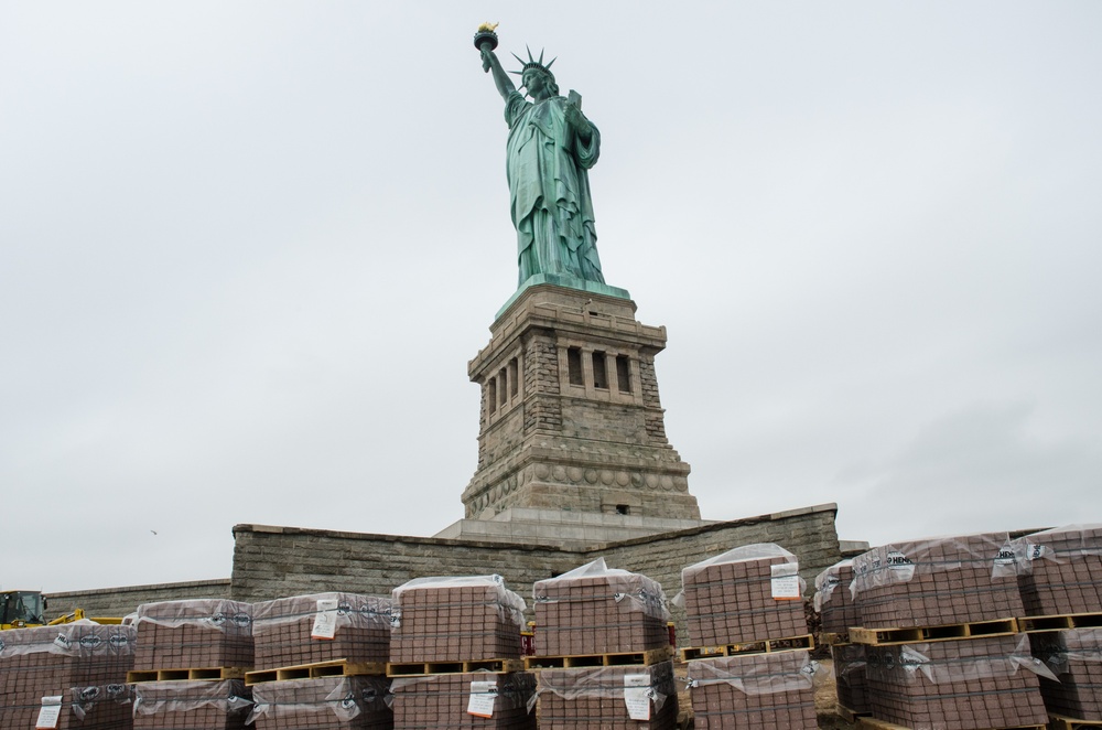 Repairs are underway at Liberty Island