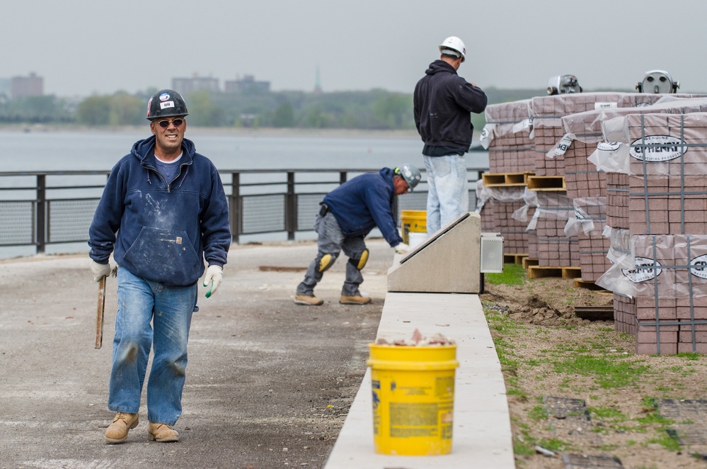 Repairs are underway at Liberty Island