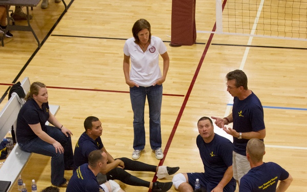 Navy competes in Sitting Volleyball at 2013 Warrior Games