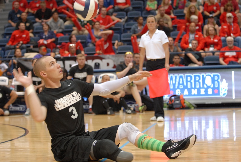 Army competes in sitting volleyball