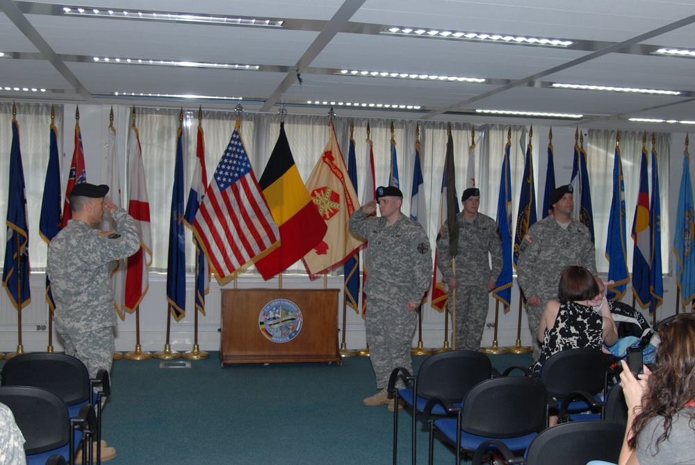 Casing of guidon and redesignation ceremony for HD USAG Brussels