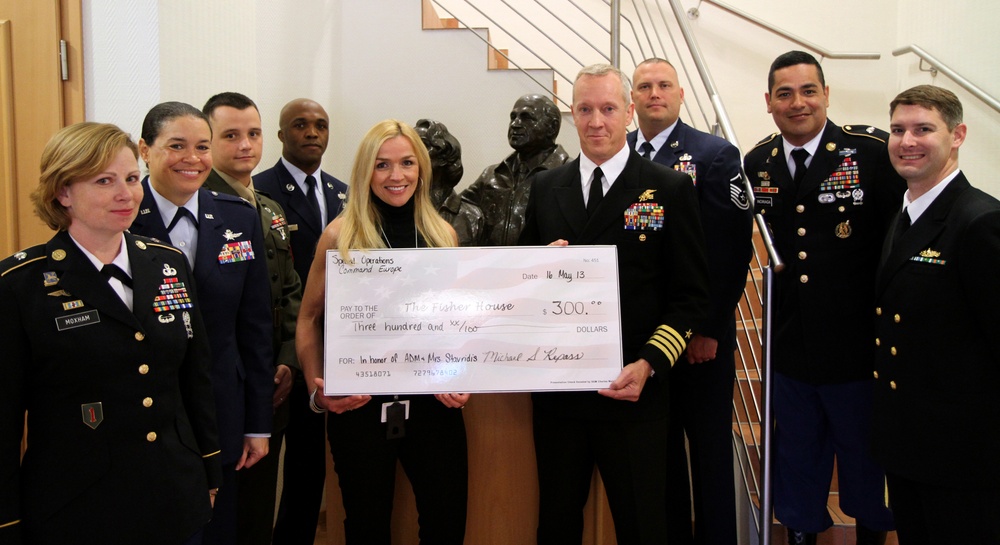 SOCEUR honors Adm. Stavridis through donation to Fisher House