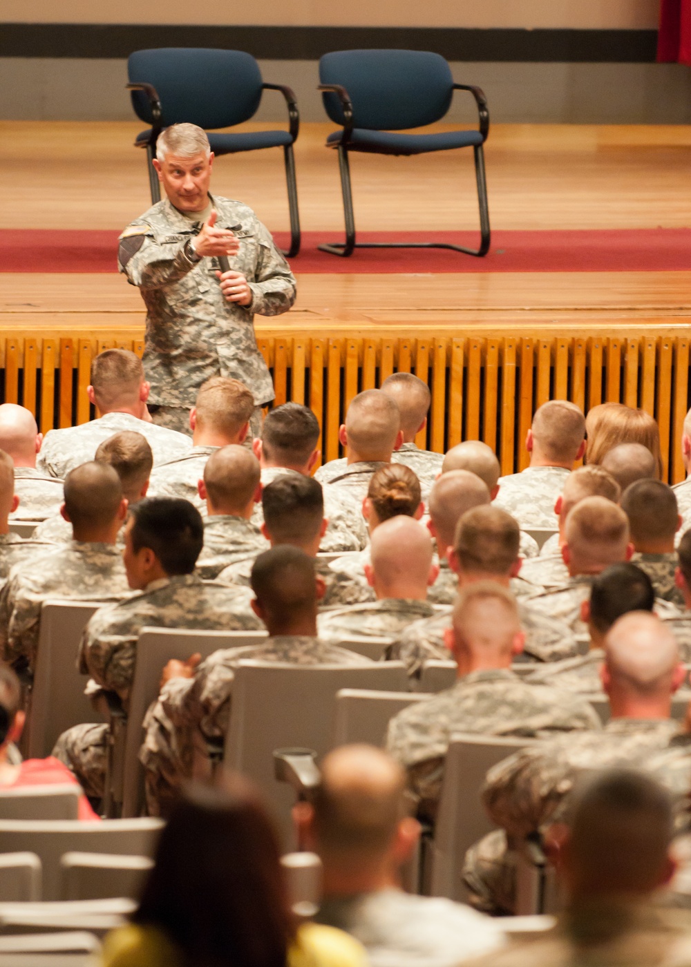 Sergeant major of the Army speaks to Fort Carson soldiers