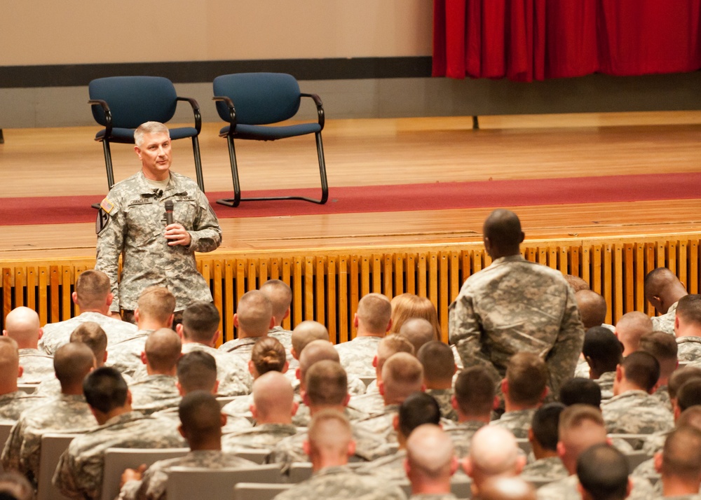 Sergeant major of the Army speaks to Fort Carson soldiers