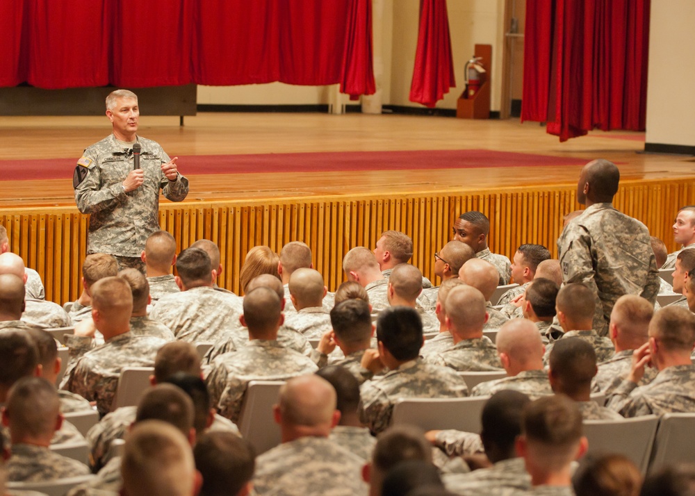 Sergeant major of the Army speaks to Fort Carson soldiers