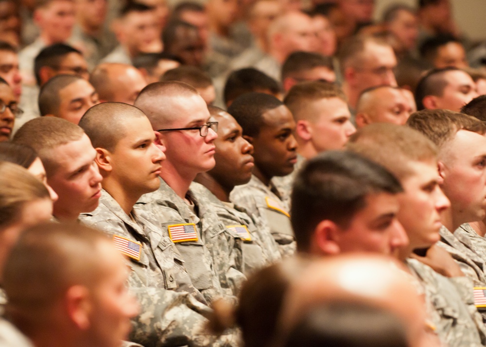 Sergeant major of the Army speaks to Fort Carson soldiers