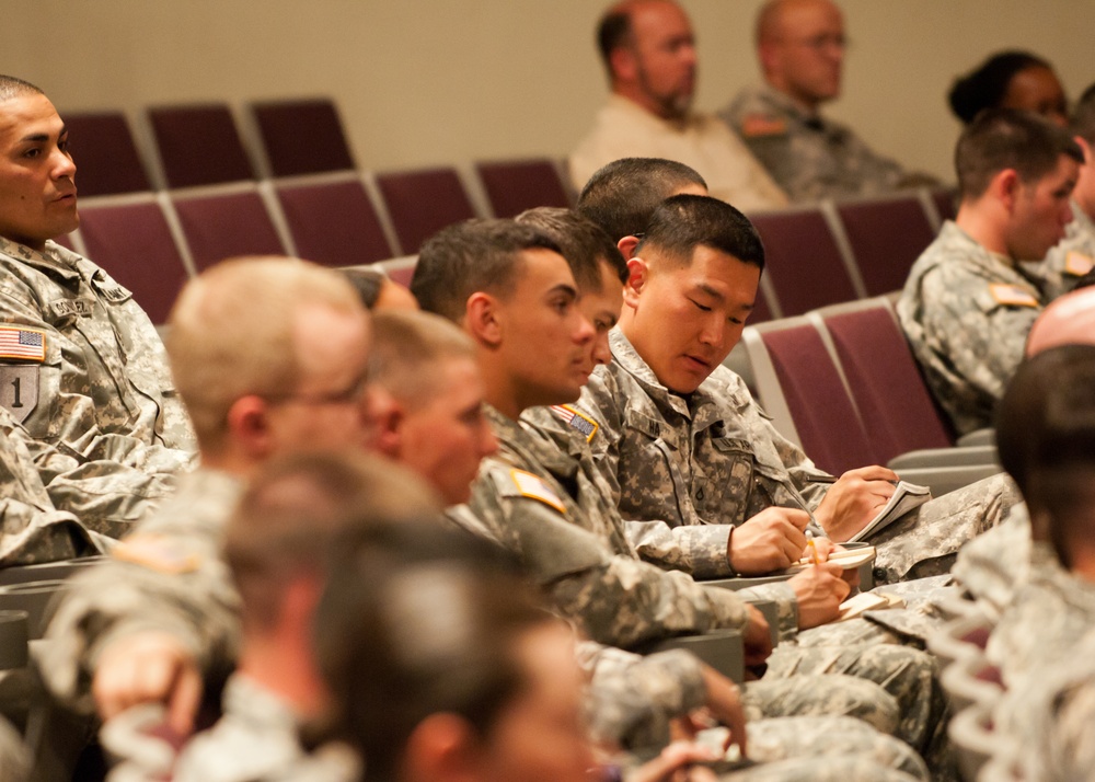 Sergeant major of the Army speaks to Fort Carson soldiers