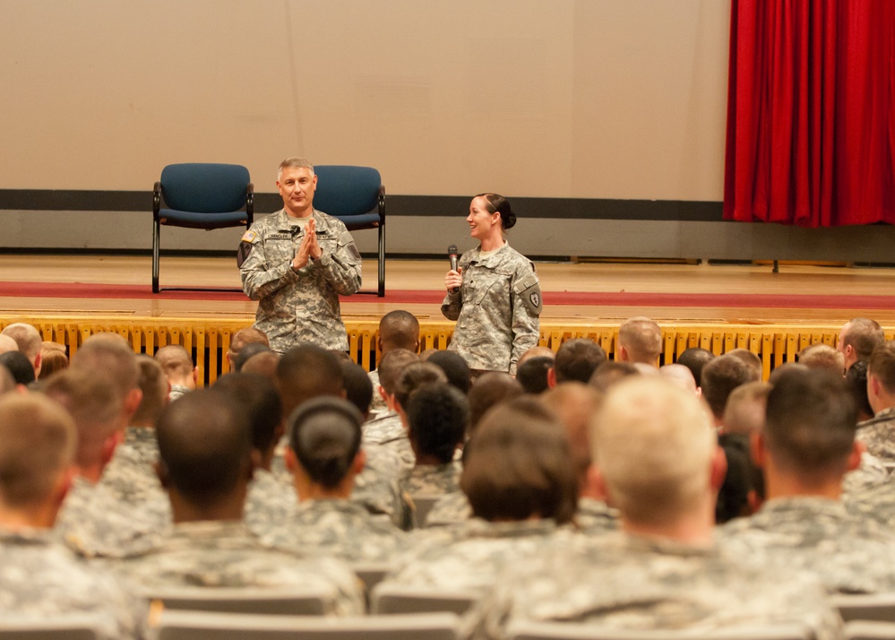 Sergeant major of the Army speaks to Fort Carson soldiers