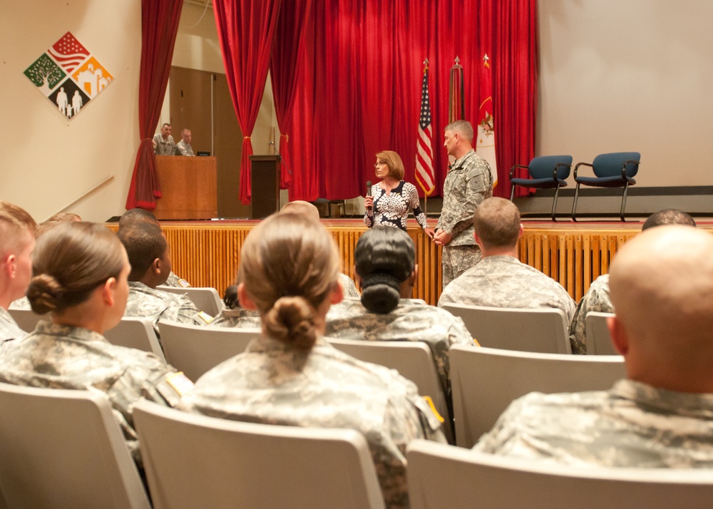 Sergeant major of the Army speaks to Fort Carson soldiers