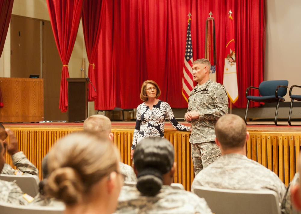 Sergeant major of the Army speaks to Fort Carson soldiers