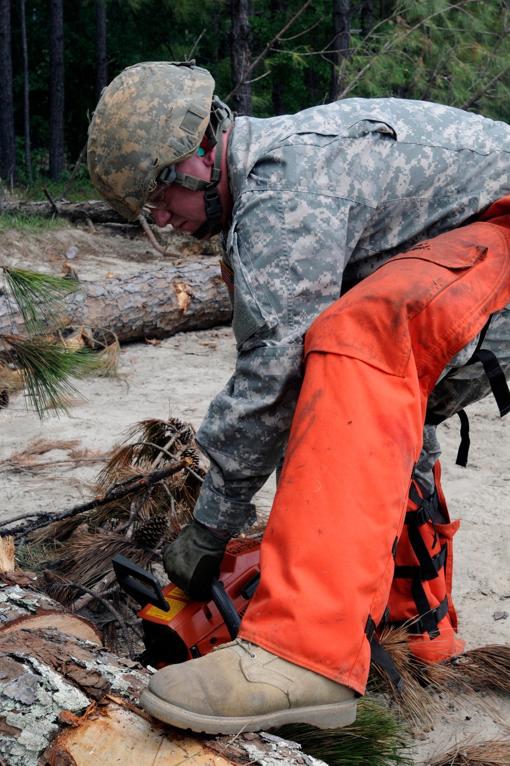 The 'Groundbreakers' clear heavy debris from the road in support of Ardent Sentry