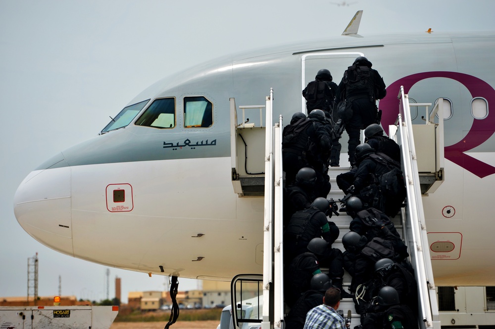 Simulated hijacking preps allied forces