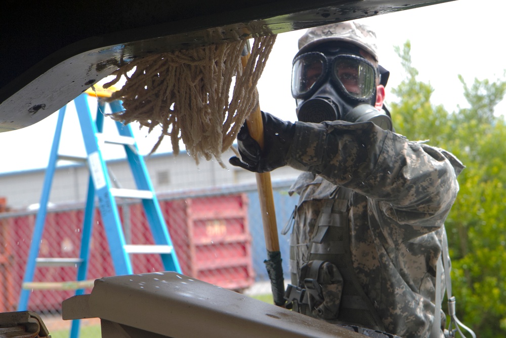 Vehicle decontamination exercise at Ardent Sentry