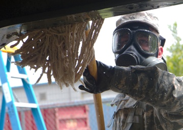 Vehicle decontamination exercise at Ardent Sentry