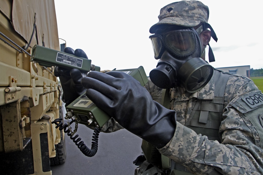 Vehicle decontamination exercise at Ardent Sentry