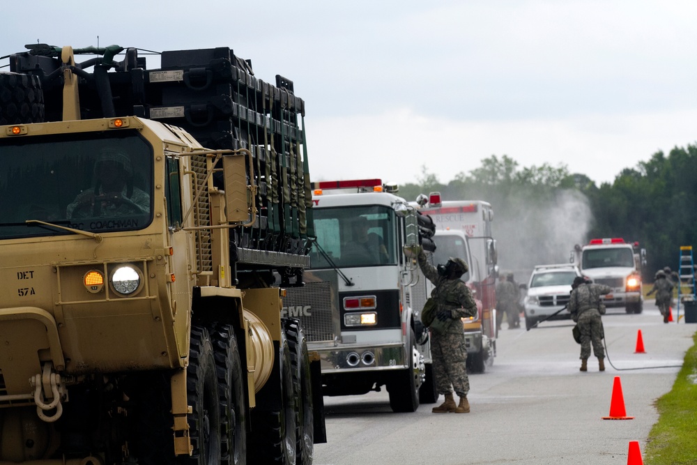 Vehicle decontamination exercise at Ardent Sentry