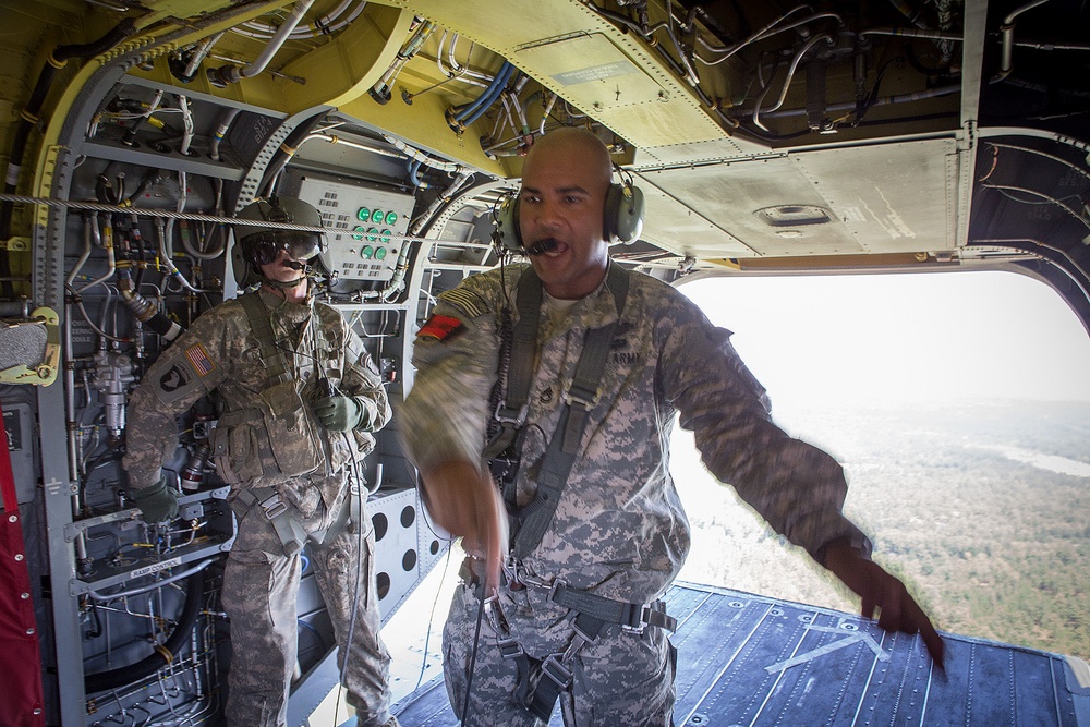 Indian, US paratroopers make helicopter jump