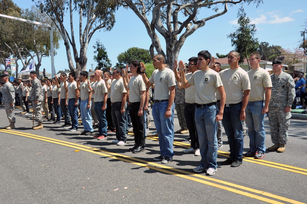 Mass enlistment during Torrance 54th Armed Forces Day Parade