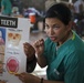 Capt. Monique Jesionowski, interacts with local children in Metalio, El Salvador