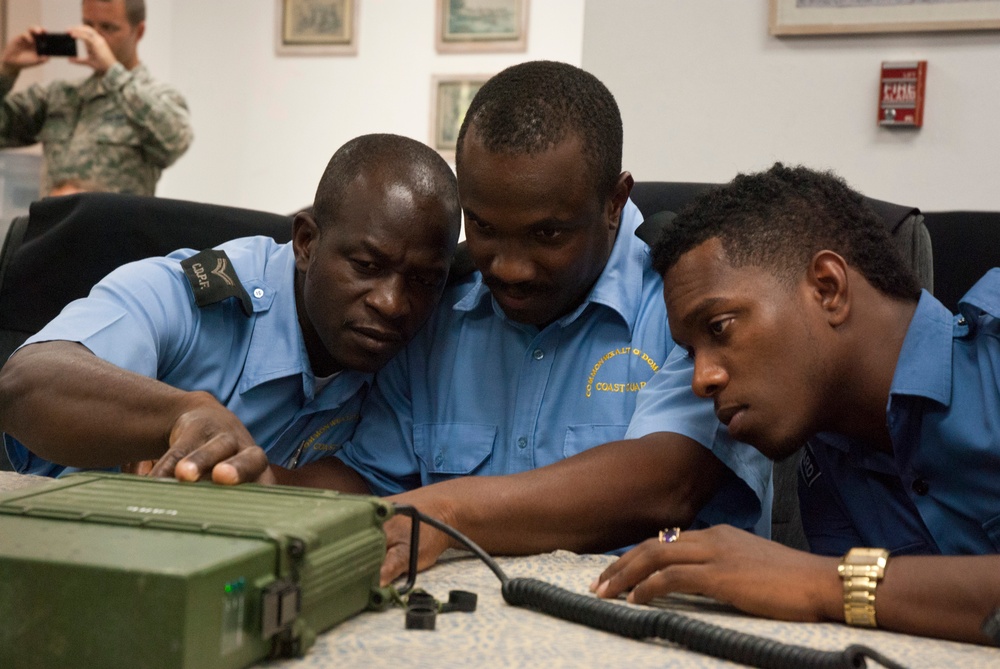 Tradewinds 2013 Participants tune in during Radio Operations Training
