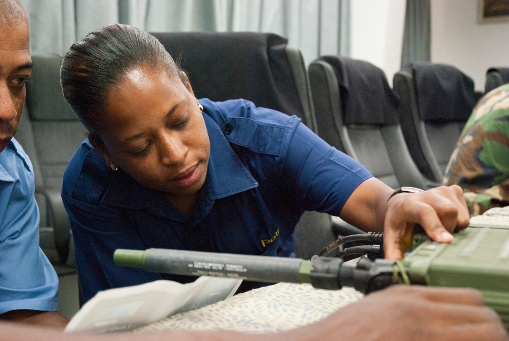 Tradewinds 2013 Participants tune in during Radio Operations Training