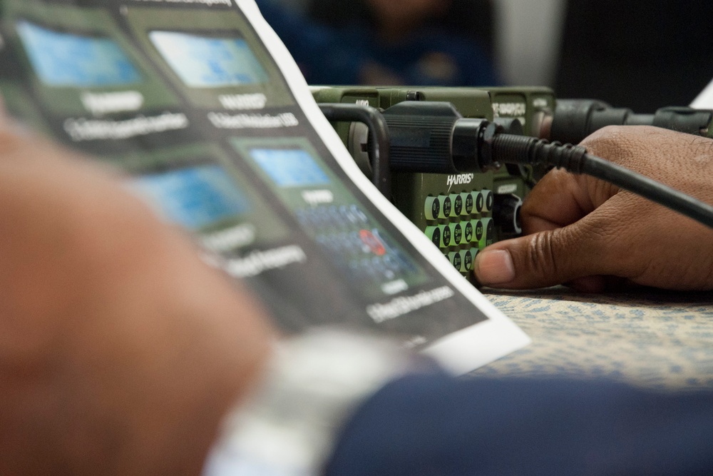 Tradewinds 2013 Participants tune in during Radio Operations Training
