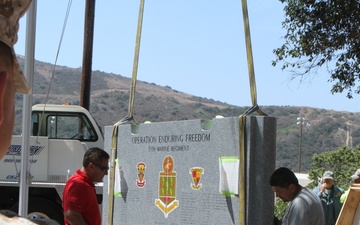 Patriot Guard Riders, Marines escort 5th Marines Memorial to Camp San Mateo