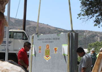 Patriot Guard Riders, Marines escort 5th Marines Memorial to Camp San Mateo