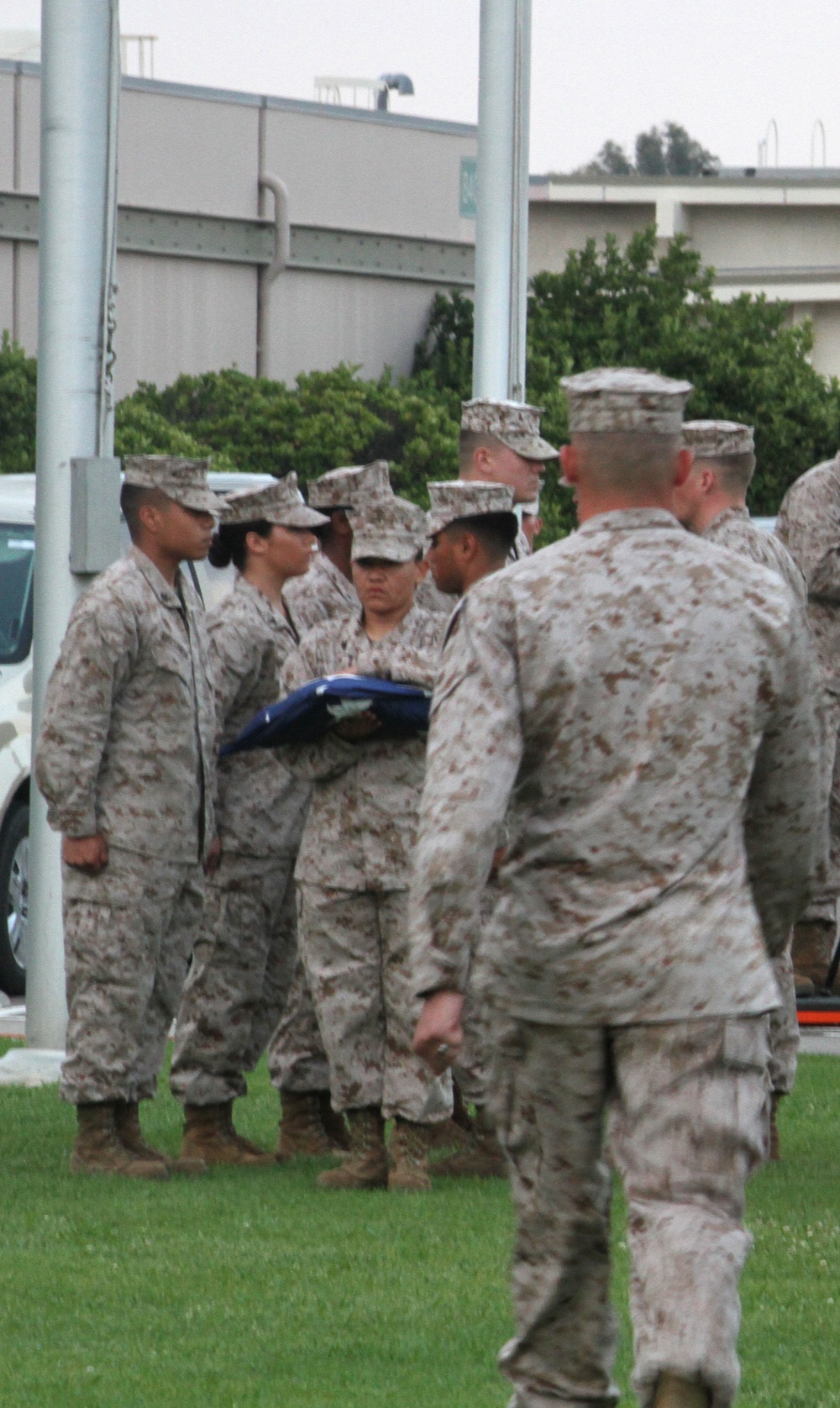 3rd MAW sergeant leads evening colors ceremony dedicated to military spouses