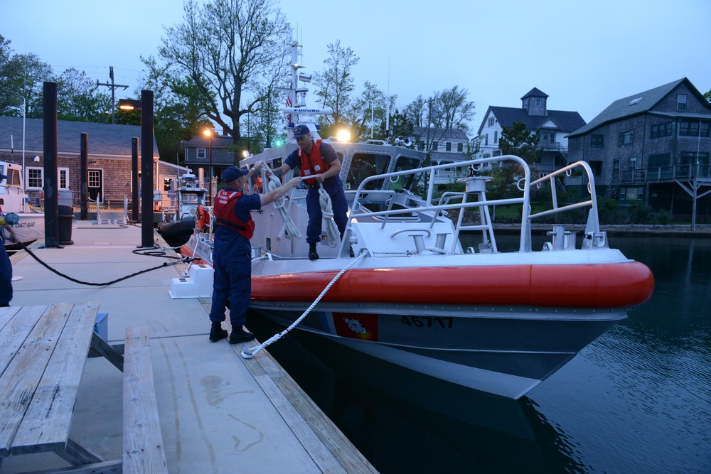 Coast Guard Station Woods Hole, Mass., gets underway for night operations