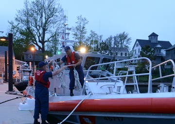Coast Guard Station Woods Hole, Mass., gets underway for night operations