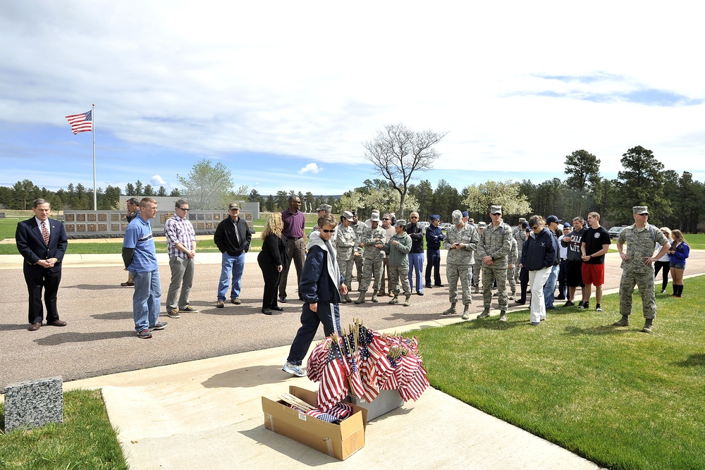 US Air Force Academy: Flag placement at cemetery